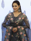 Banarasee Embroidered Chanderi Salwar Kameez With Dupatta Set-Black