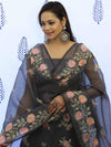 Banarasee Embroidered Chanderi Salwar Kameez With Dupatta Set-Black