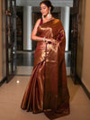 Banarasee Handwoven Tissue Saree Zari Design & Border-Maroon