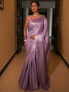 Banarasee Handwoven Tissue Saree Zari Design & Border-Lavender