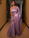 Banarasee Handwoven Tissue Saree Zari Design & Border-Lavender