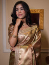 Banarasee Handwoven Tissue Saree With Zari Jaal Design & Border Lace-Olive Green (Dual Shade)