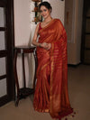 Bhagalpur Handloom Pure Linen Cotton Saree With Zari Design-Red