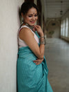 Bhagalpur Cotton Silk Ghichha Work Saree-Light Blue