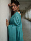 Bhagalpur Cotton Silk Ghichha Work Saree-Light Blue
