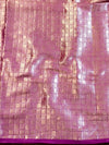 Banarasee Handwoven Tissue Dual Color Saree With Zari Buta & Lace-Purple
