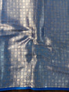 Banarasee Handwoven Tissue Dual Color Saree With Zari Buta & Lace-Blue