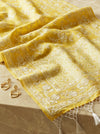 Banarasee Pure Organza Silk Saree With Resham Embroidery-Light Yellow