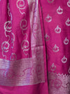 Banarasee Zari Embroidered Chanderi Silk Salwar Kameez With Dupatta Set-Pink