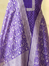 Banarasee Faux Georgette Zari Work Salwar Kameez Fabric With Dupatta Set-Violet