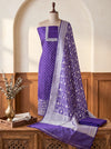 Banarasee Faux Georgette Zari Work Salwar Kameez Fabric With Dupatta Set-Violet