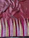 Banarasee Handwoven Semi Silk Saree With Zari Buti Design-Maroon