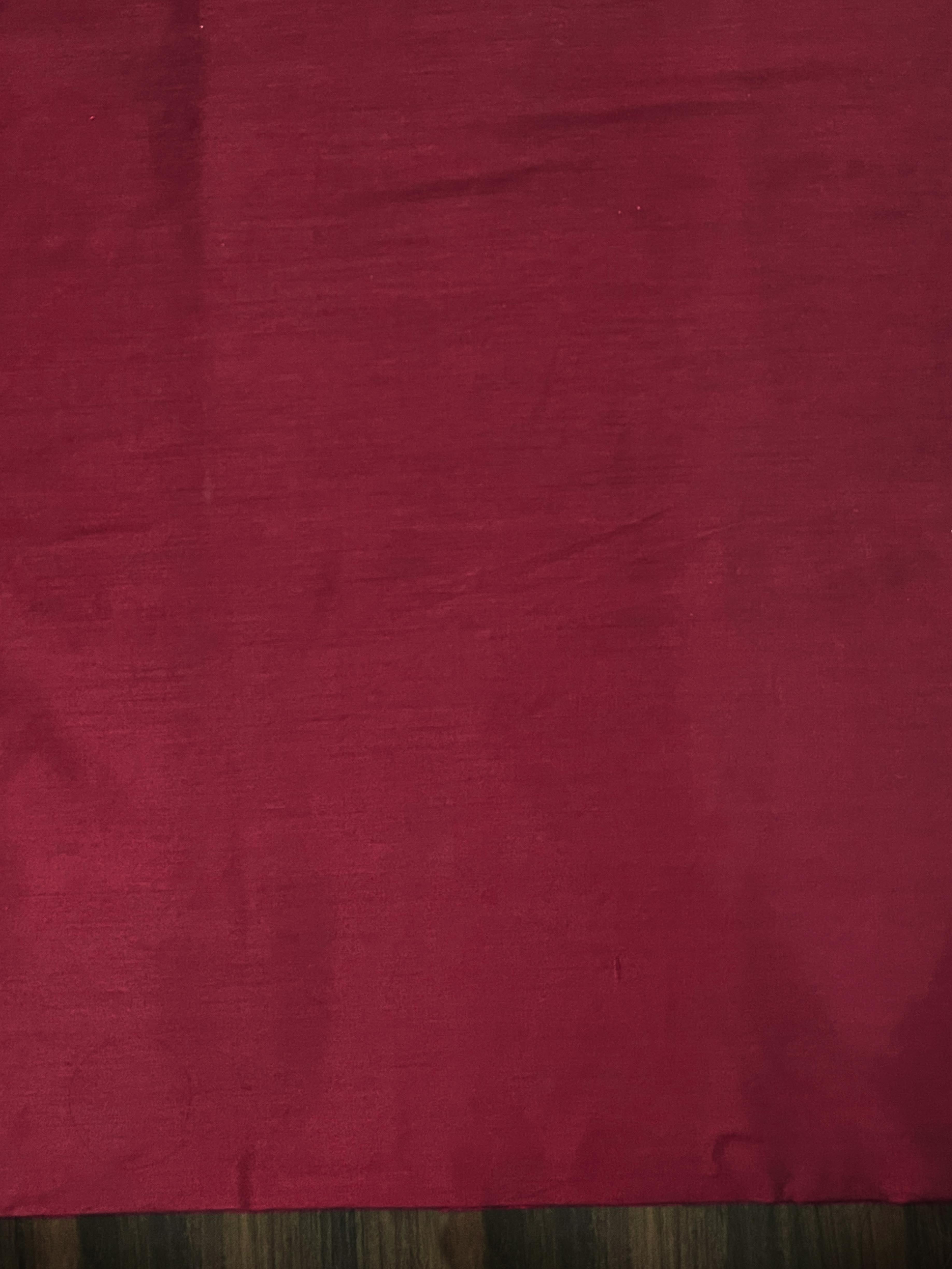 Banarasee Cotton Silk Resham Work Salwar Kameez Fabric With Dupatta Set-Burgundy