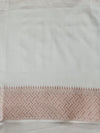 Banarasee Handloom Mashru Silk Saree With Jaal Design & Lace Border-Off White