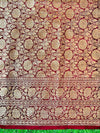 Banarasee Handloom Semi Silk Saree With Antique Zari Buti Design & Broad Border-Burgundy