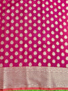 Banarasee Handwoven Georgette Saree With Zari Buta Design & Border-Pink