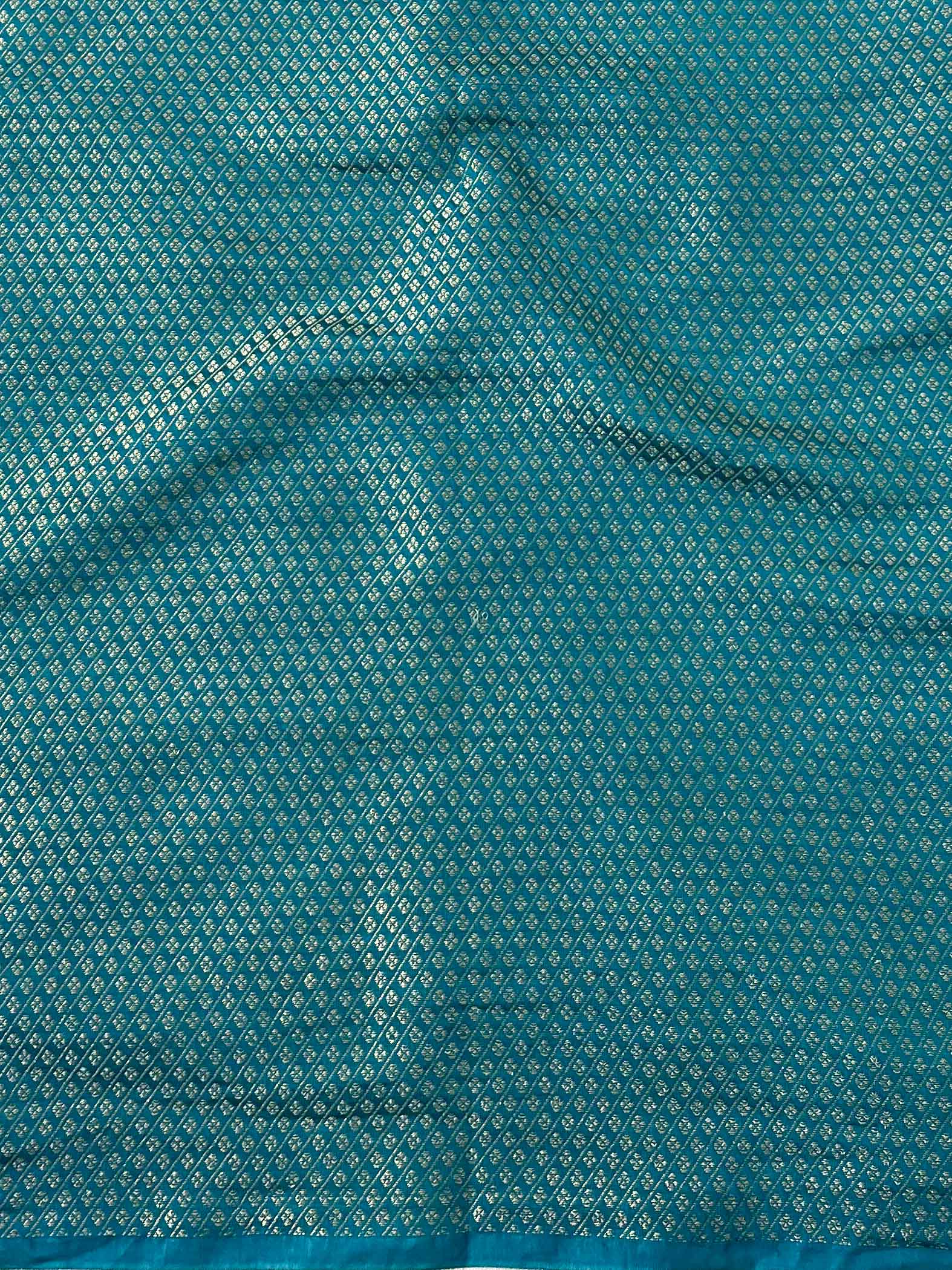 Banarasee Semi Silk Zari Buti Saree With Contrast Border-Pink & Blue