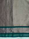 Banarasee Handloom Semi Silk Saree With Sona Rupa Zari Buti Design & Floral Border-Green