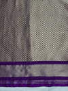 Banarasee Handloom Semi Silk Saree With Sona Rupa Zari Buti Design & Floral Border-Violet
