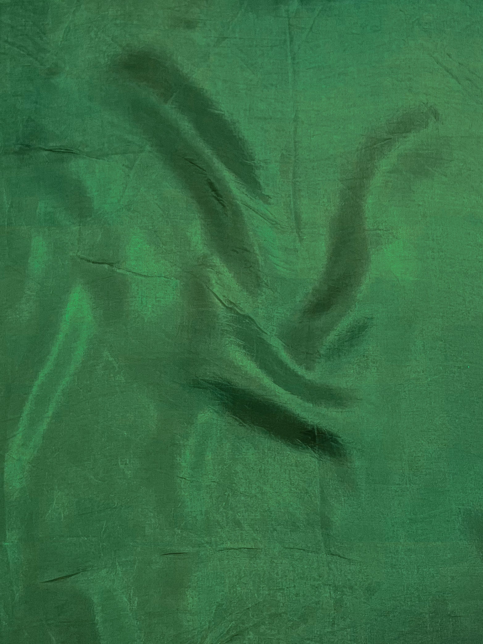Banarasee Semi Silk Saree With Leheriya Design & Zari Border-Deep Green