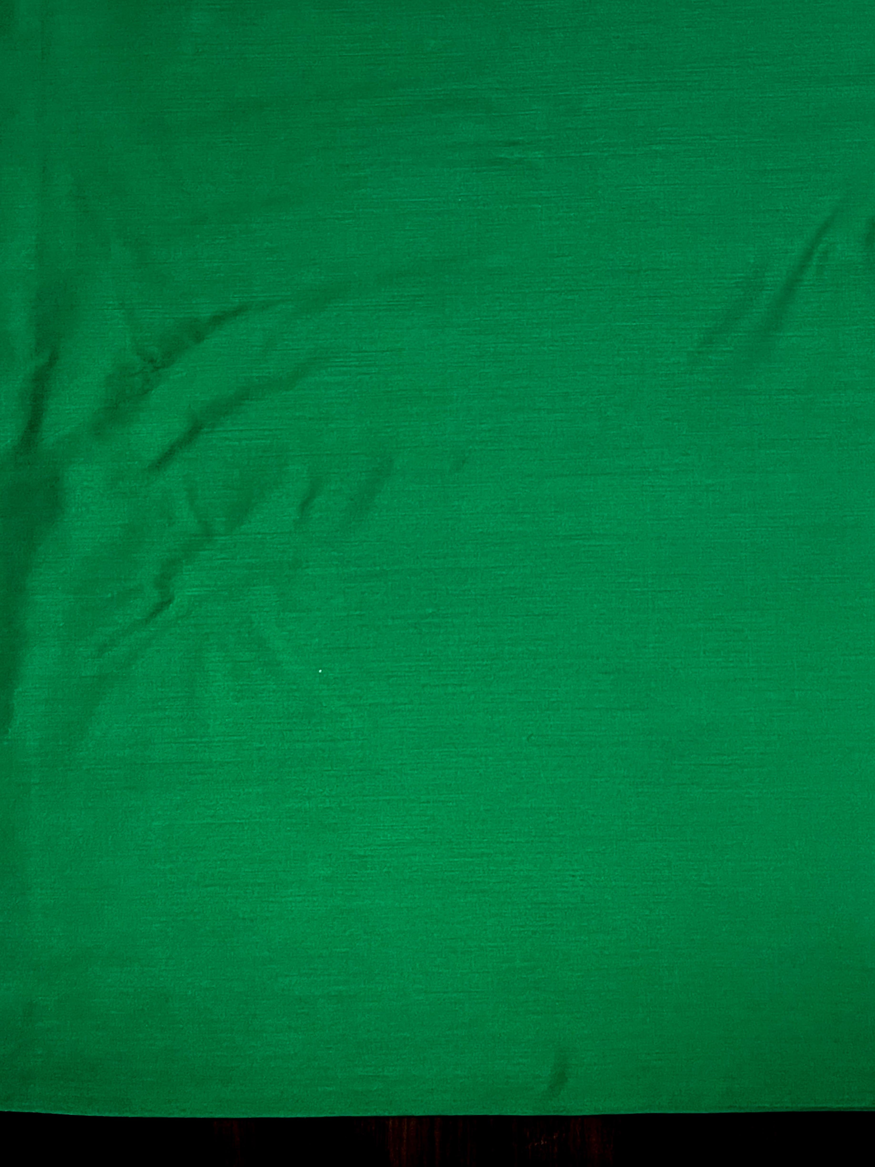 Banarasee Satin Silk Zari Work Salwar Kameez Fabric With Chiffon Dupatta Set-Green