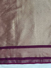 Banarasee Handloom Semi Silk Saree With Sona Rupa Zari Buti Design & Floral Border-Wine