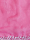 Banarasee Organza Mix Saree With Katdana Handwork-Onion Pink