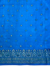 Banarasee Handwoven Pure Tussar Saree With Woven Resham Design-Blue
