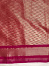 Banarasee Handloom Semi Silk Saree With Sona Rupa Zari Buti Design & Floral Border-Fuchsia Pink