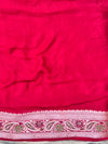 Banarasee Pure Chiffon Saree With Gold Zari Work & Border-Red