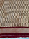 Banarasee Handloom Semi Silk Saree With Sona Rupa Zari Buti Design & Floral Border-Burgundy