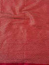 Banarasee Semi Silk Zari Buti Saree With Contrast Border-Peach & Red