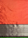 Banarasee Handloom Semi Silk Saree With Buta Design & Contrast Broad Border-Orange & Deep Maroon