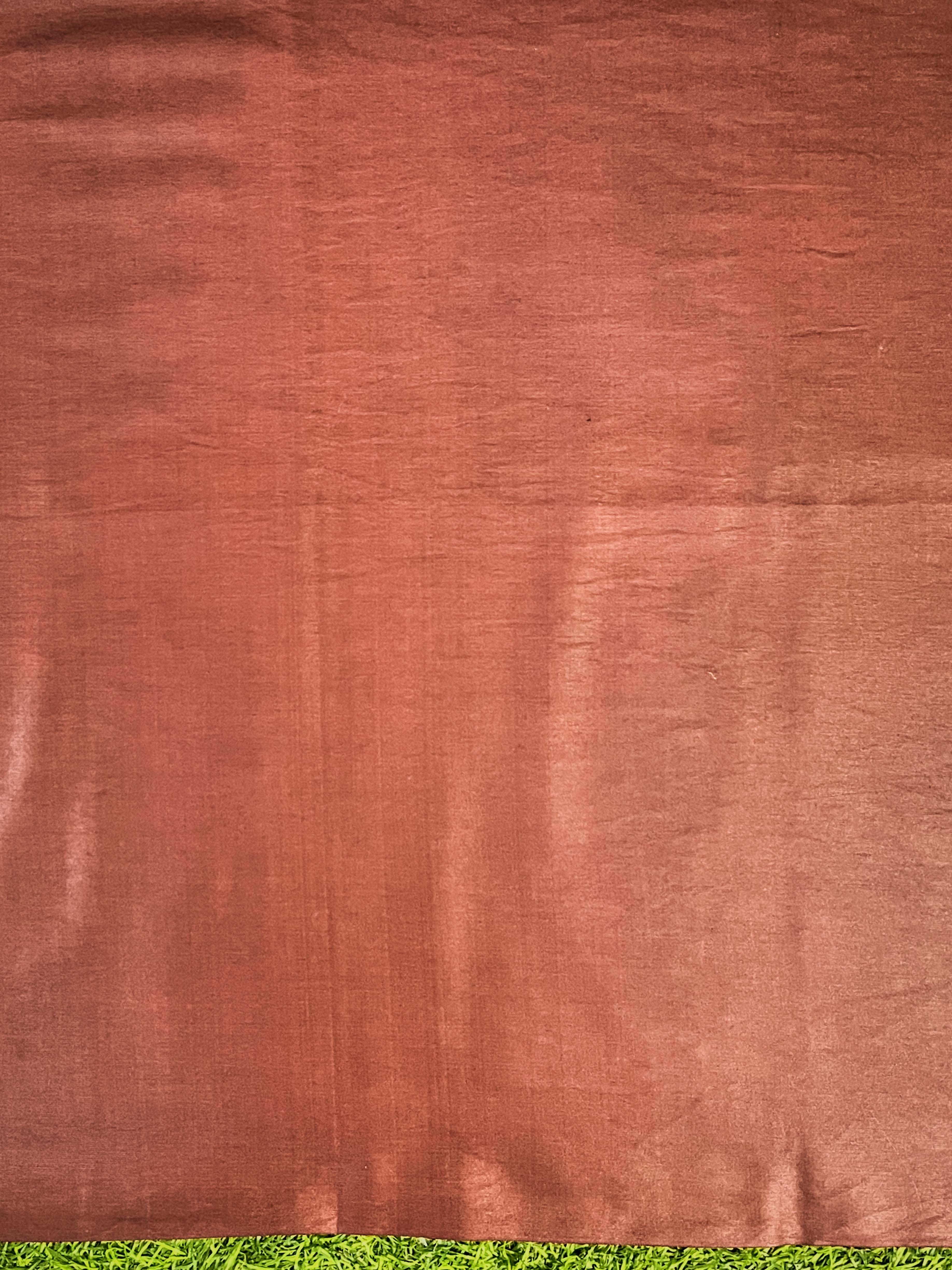 Banarasee Tissue Zari Work Salwar Kameez Fabric With Dupatta Set-Brown