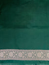 Banarasee Handloom Semi Katan Saree With Buti Work & Border-Deep Green