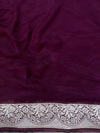 Banarasee Pure Chiffon Saree With Zari Jaal Design & Floral Border-Wine
