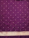 Banarasee Handloom Semi Silk Saree With Sona Rupa Zari Work & Border-Wine