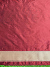Banarasee Handloom Plain Semi Katan Saree With Ganga Ghat Zari Border-Maroon