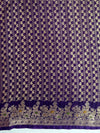 Banarasee Handloom Semi Silk Saree With Zari Buti Design & Lace Border-Violet