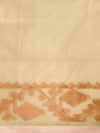 Banarasee Dual Color Organza Mix Saree With Zari Work-Gold & Silver