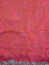 Banarasee Chinon Bandhani Print Saree With Katdana Border-Peach