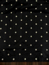 Banarasee Handloom Plain Semi Katan Saree With Gold Zari Border-Black