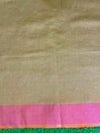 Bhagalpur Handloom Pure Linen Saree With Dual Tone Contrast Pallu-Green