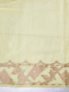 Banarasee Dual Color Organza Saree With Zari Jaal Design-Light Yellow & Light Blue