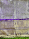 Banarasee Handloom Tissue Saree With Zari Woven Design Broad Border & Lace-Purple