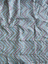 Banarasee Abstract Print Tissue Saree With Contrast Embroidered Blouse-Violet