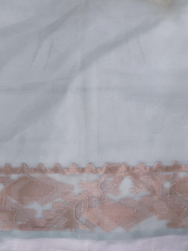 Banarasee Dual Color Organza Mix Saree With Zari Work-Mint Green & Light Yellow