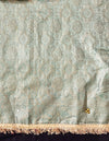Banarasee Tissue Hand Embroidered Mirror Work Saree With Zari Resham & Ghungroo Work-Green