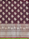 Banarasee Handloom Semi Silk Plain Saree With Broad Zari Border-Deep Maroon