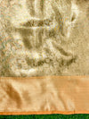 Banarasee Handloom Tissue Saree With Zari Woven Design & Lace-Gold